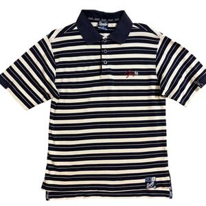 Shady Ltd Mens Limited Edition Striped Polo Shirt Navy Cream M Eminem Y2K 2000s